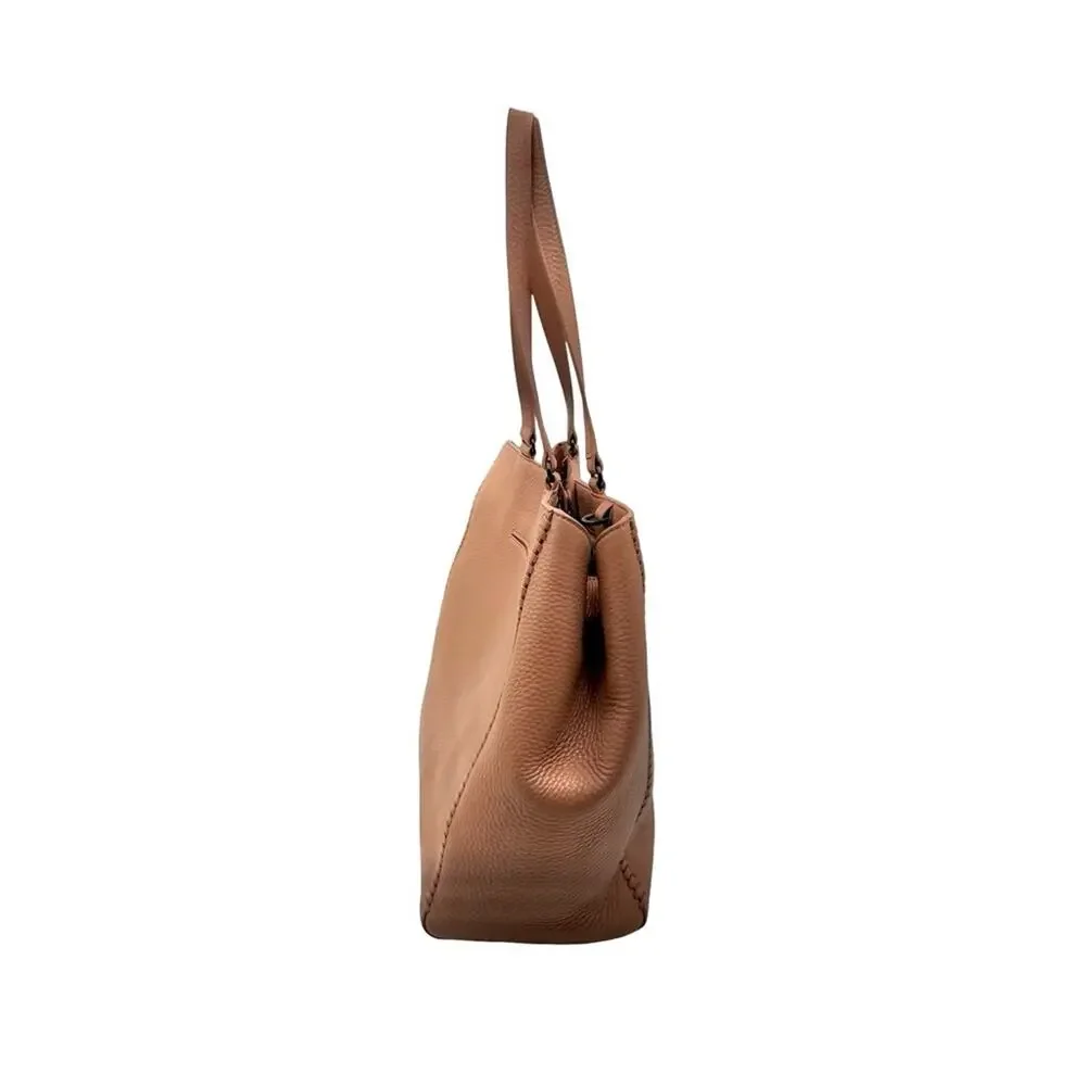 DAGNER DOVER - ALLYN soft pink pebble leather tote bag - laptop compartment